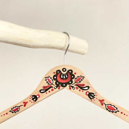 Ramínko folklor - dřevo, červená