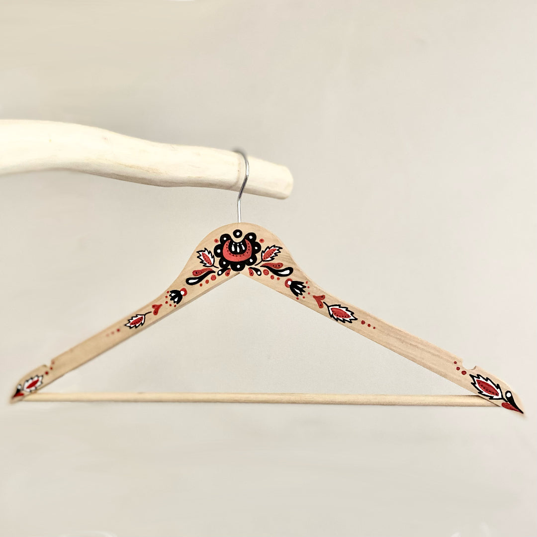 Ramínko folklor - dřevo, červená